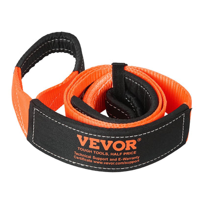 Recovery Tow Strap 76.2 mm, 2.4 m 16329 kg Break Strength, Triple Reinforced Loop Straps, Tree Saver, Winch Line Extension Strap, Off Road Towing and Recovery, Extreme Weather Resistance