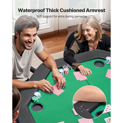 VEVOR 1220 mm Folding Poker Table Foldable 8 Player Casino Texas Holdem Table