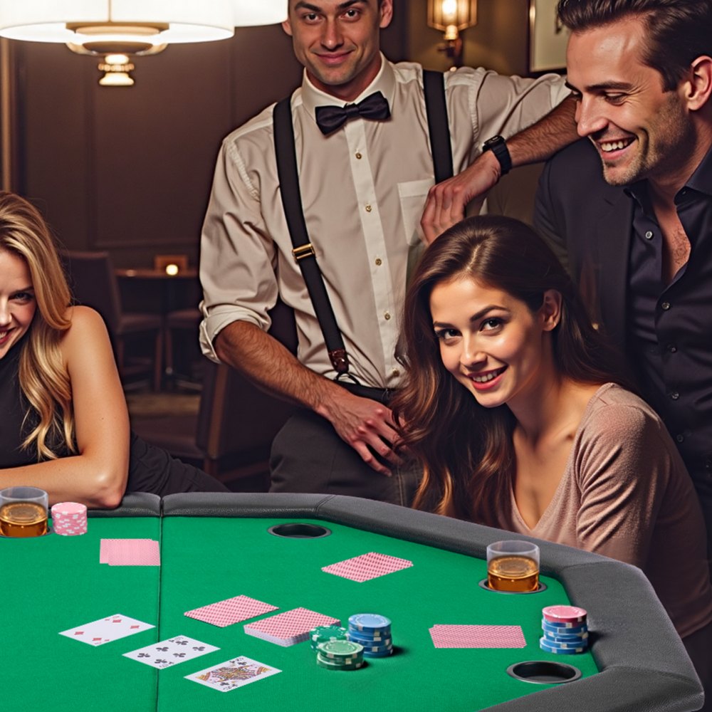 VEVOR 1220 mm Folding Poker Table Foldable 8 Player Casino Texas Holdem Table