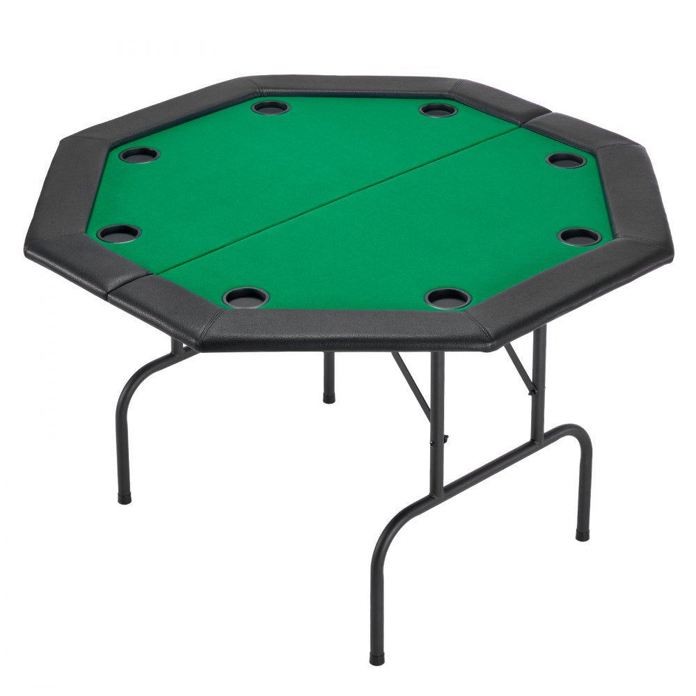 VEVOR 1220 mm Folding Poker Table Foldable 8 Player Casino Texas Holdem Table