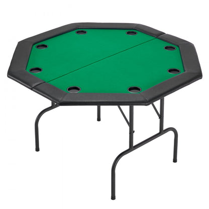 VEVOR 1220 mm Folding Poker Table Foldable 8 Player Casino Texas Holdem Table