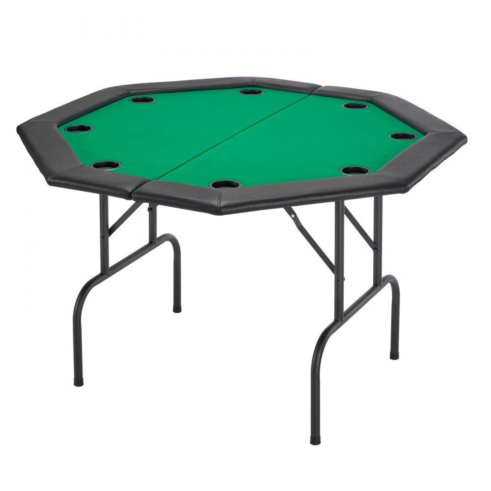 VEVOR 1220 mm Folding Poker Table Foldable 8 Player Casino Texas Holdem Table