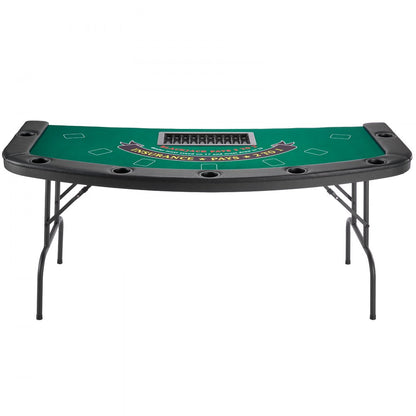 VEVOR 1828.8 mm Folding Poker Table Foldable 7 Player Casino Texas Holdem Table
