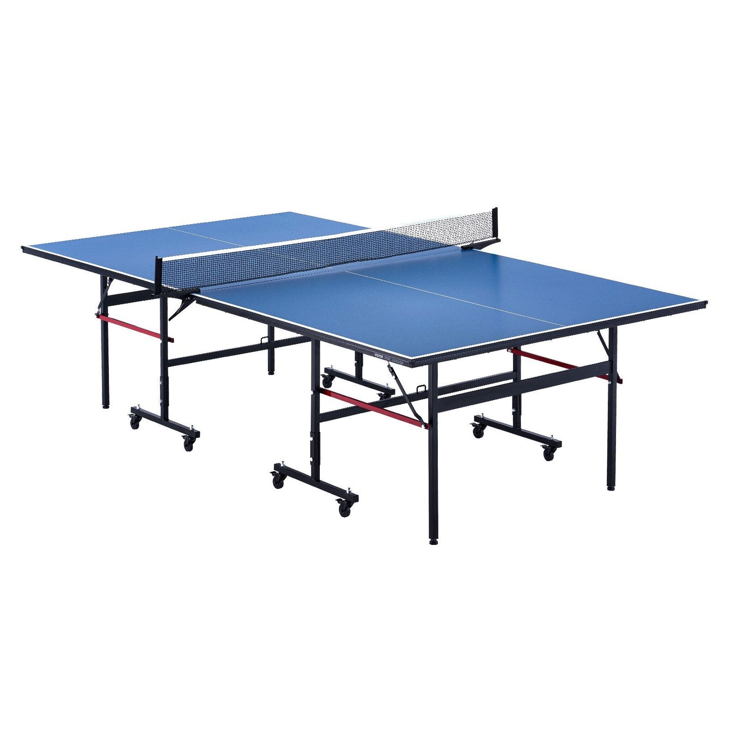 Foldable Indoor Table Tennis with Clamp Net, 2.74x1.52x0.76m, 54kg, Easy Setup