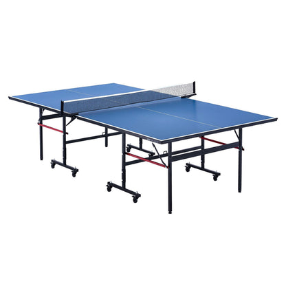 Foldable Indoor Table Tennis with Clamp Net, 2.74x1.52x0.76m, 54kg, Easy Setup