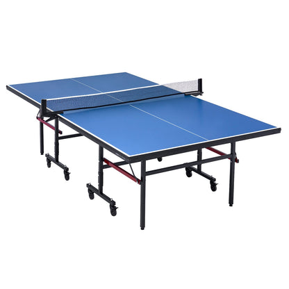 Ping Pong Table, Professional Table Tennis Game, Indoor MDF Portable Table Tennis Table, Foldable Ping Pong Table with Quick Clamp Net and Lockable Wheel, 10 Minute Easy Assembly, 25mm Tabletops