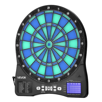 Electronic Dart Board, LED-Illuminated Target Dartboard with 48 Games & 500+ Variations, Includes 6 Dart Shafts with Flights & 50 Soft Tips, Cricket Scoring LCD Screen - Supports Up to 8 Players