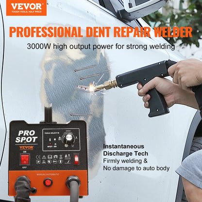 3KW Auto Body Dent Repair Spot Welder, 6 Modes, with 16 Welding Accessories