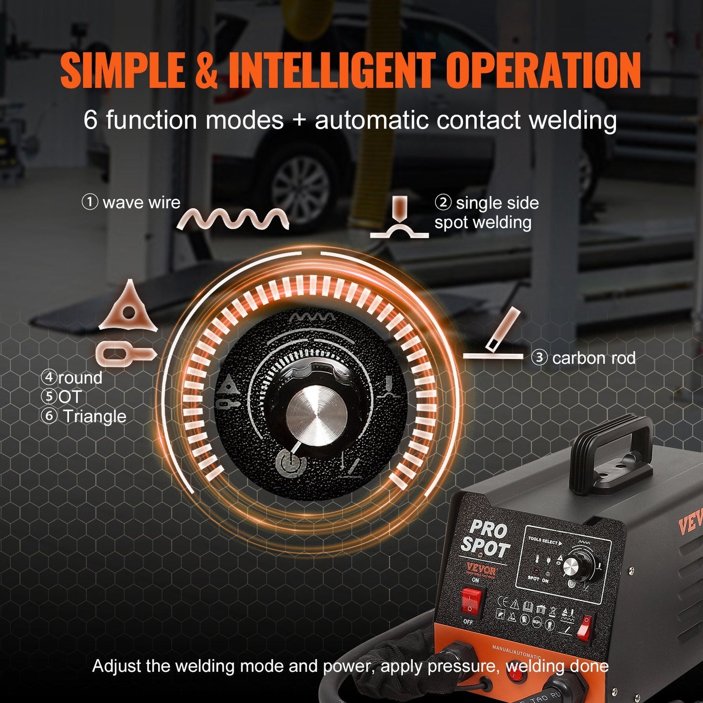 3KW Auto Body Dent Repair Spot Welder, 6 Modes, with 16 Welding Accessories
