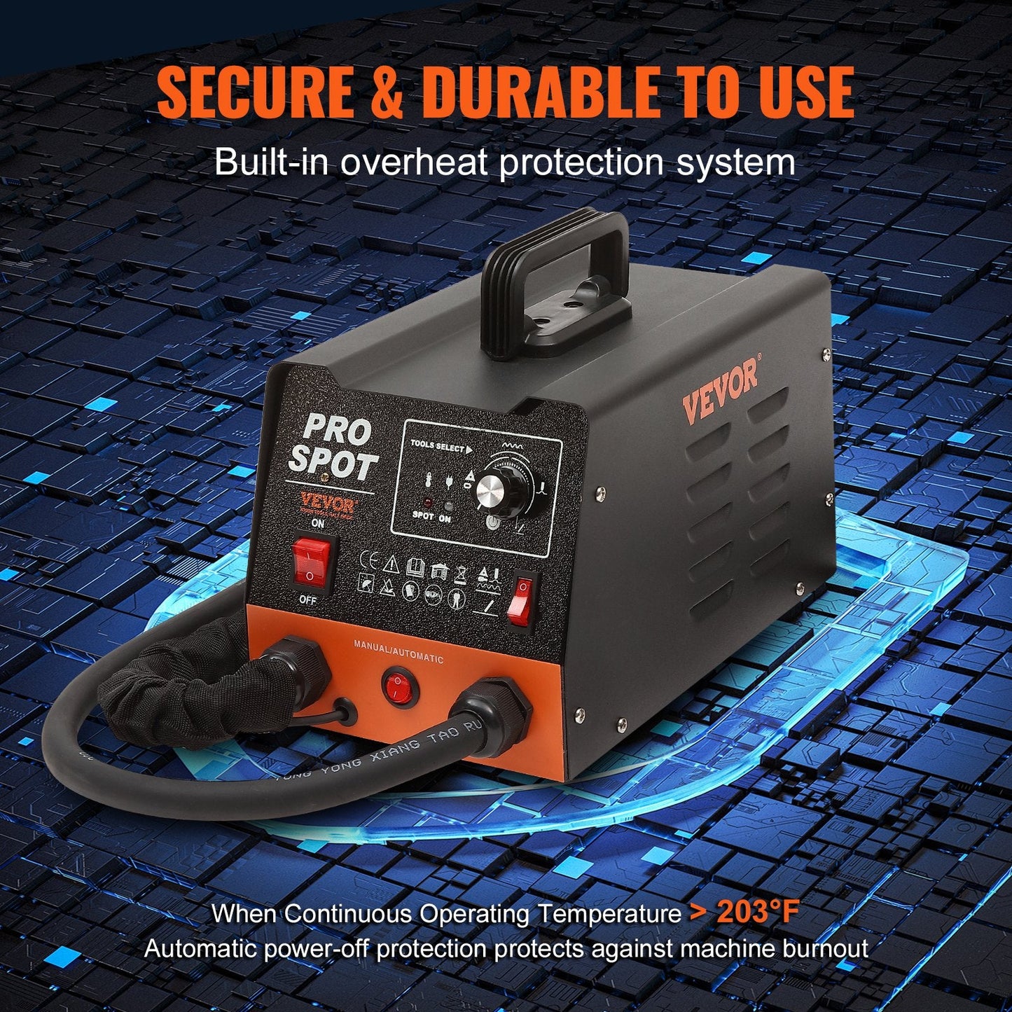 3KW Auto Body Dent Repair Spot Welder, 6 Modes, with 16 Welding Accessories