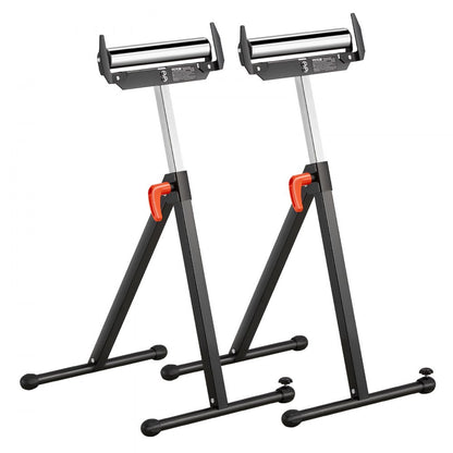 2 PCs Woodworking Roller Stands Max Load 113 kg Adjustable 685.8-1092.2 mm
