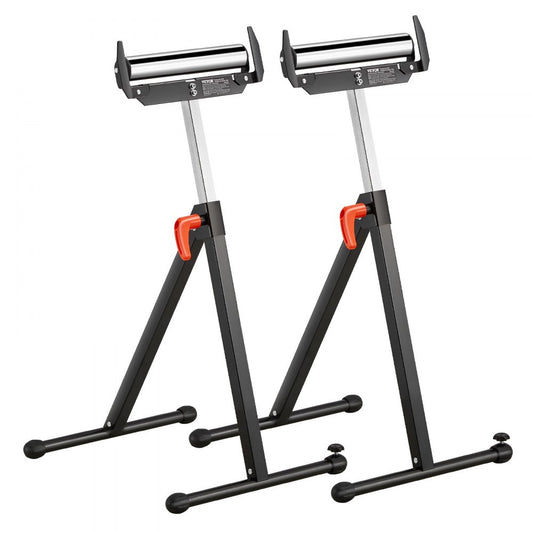 2 PCs Woodworking Roller Stands Max Load 113 kg Adjustable 685.8-1092.2 mm