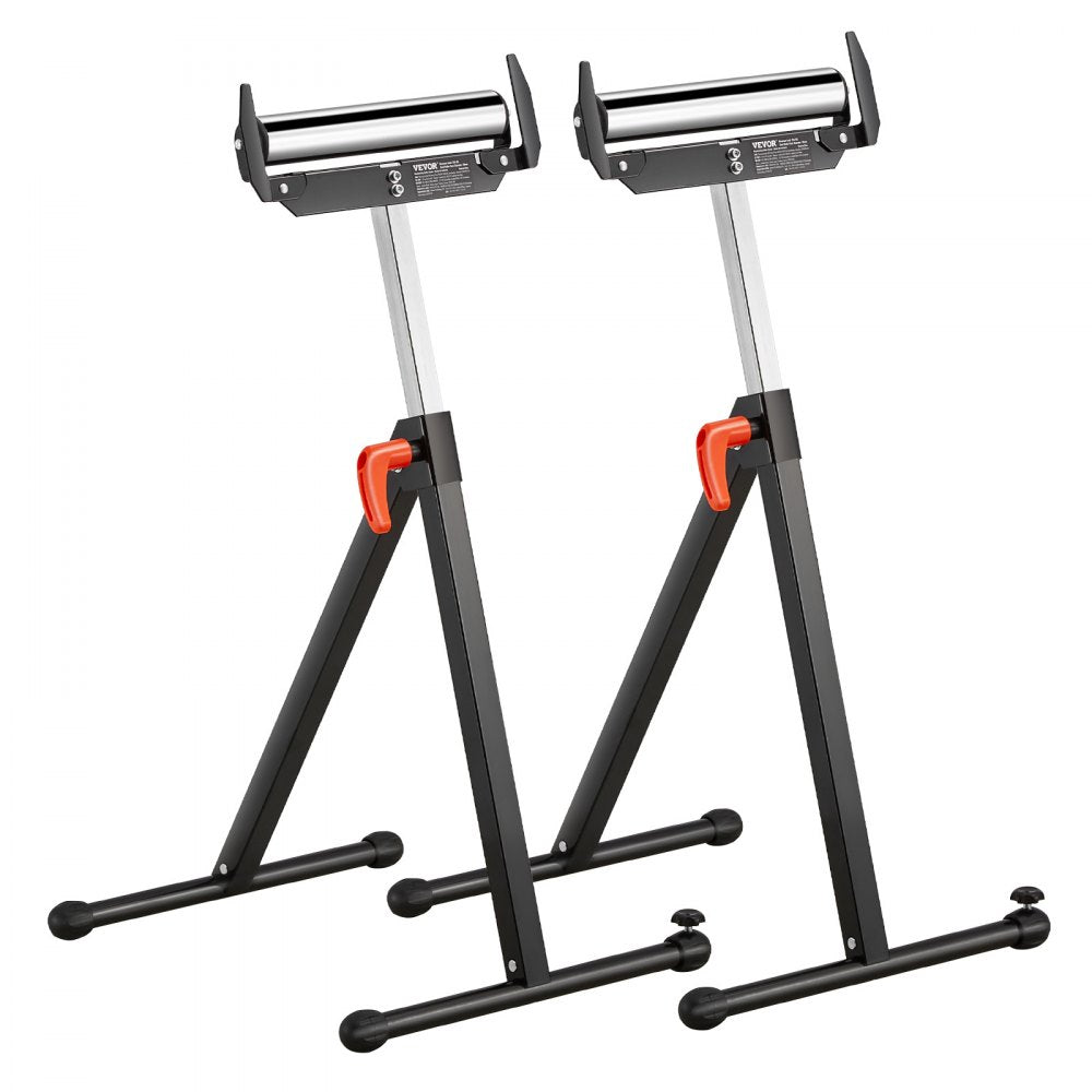 2 PCs Woodworking Roller Stands Max Load 113 kg Adjustable 685.8-1092.2 mm