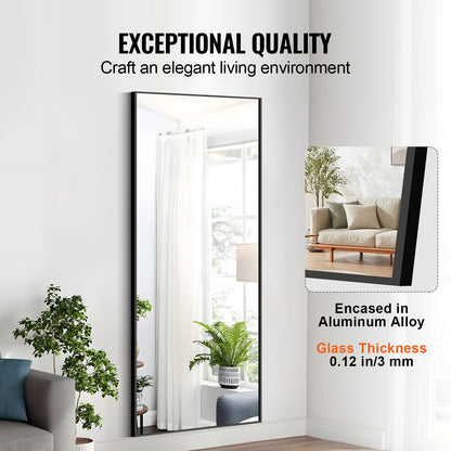 Full Body Mirror 1800x785 mm, Large Rectangle with Stand for Living Room/Bedroom