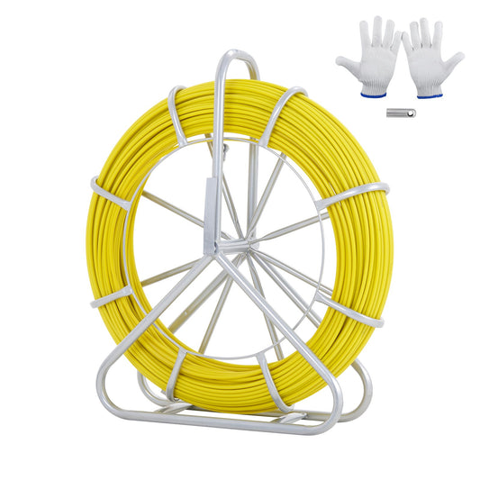VEVOR Fish Tape Fiberglass, 200 m, 6.35 mm, Duct Rodder Fishtape Wire Puller, Cable
