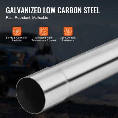 Universal DIY Exhaust Pipe Kit, 16-Piece, Slip-Fit, Steel, Easy Install