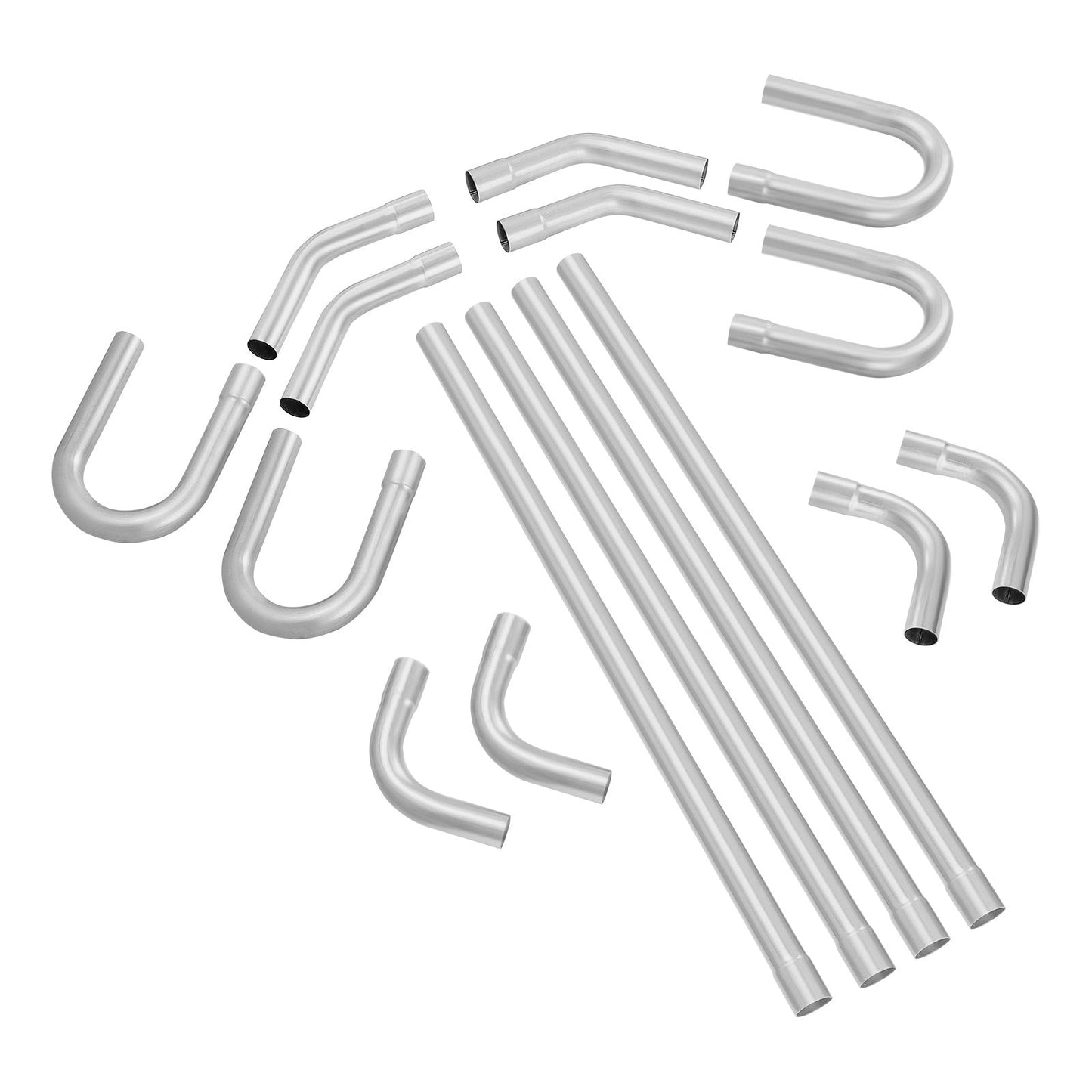 Universal DIY Exhaust Pipe Kit, 16-Piece, Slip-Fit, Steel, Easy Install