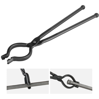 VEVOR Blacksmith Tongs, 461mm V-Bit Bolt Tongs, Carbon Steel Forge Tongs with A3