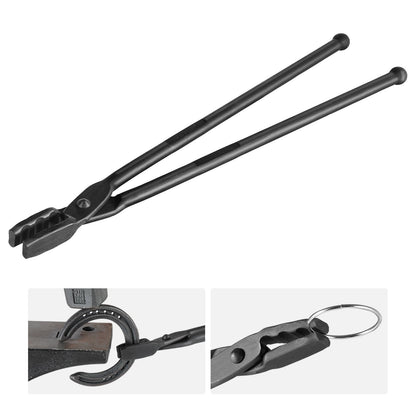 Blacksmith Wolf Jaw Tongs, 18m, Carbon Steel with A3 Steel Rivets