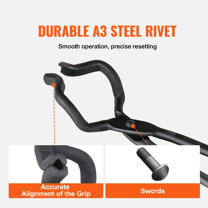 Blacksmith Z V-Bit Tongs, 46 cm Carbon Steel, Ergonomic Handle for Forging