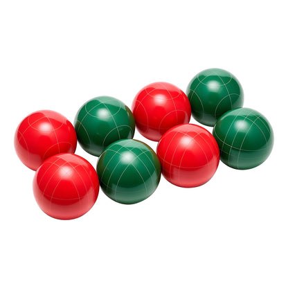 Bocce Ball Set, 107 mm, with 8 Resin Balls, Pallino, Carrying Bag and Measuring Rope, Red and Green 2 Colors, for 2 to 8 Players, Bocce Ball Game Set for Beach, Lawn, Family Backyard, Outdoor