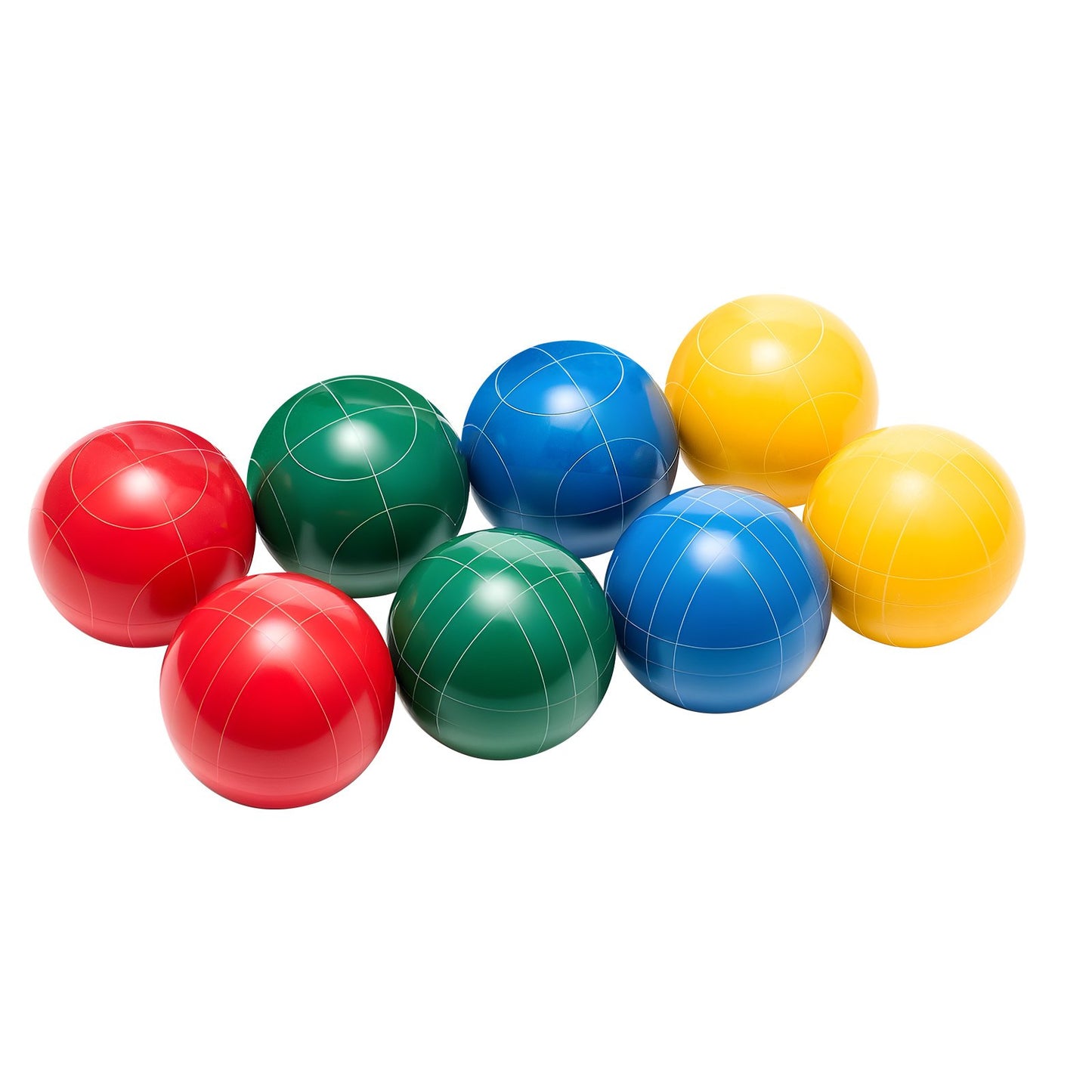 Bocce Ball Set, 107 mm, with 8 Resin Balls, Pallino, Carrying Bag and Measuring Rope, Red/Green/Blue/Yellow 4 Colors, for 2 to 8 Players, Bocce Ball Game Set for Beach, Lawn, Family Backyard
