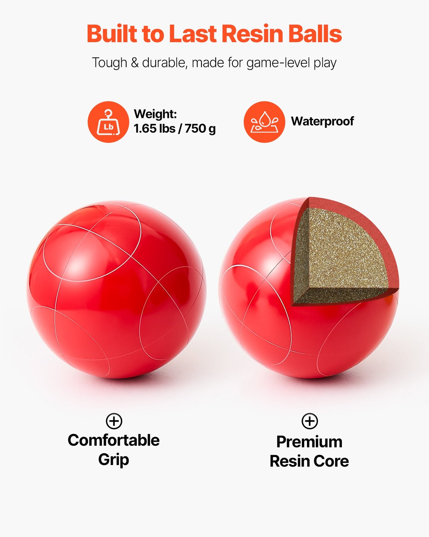 Bocce Ball Set, 90 mm, with 8 Resin Balls, Pallino, Carrying Bag and Measuring Rope, Red/Green/Blue/Yellow 4 Colors, for 2 to 8 Players, Bocce Ball Game Set for Beach, Lawn, Family Backyard