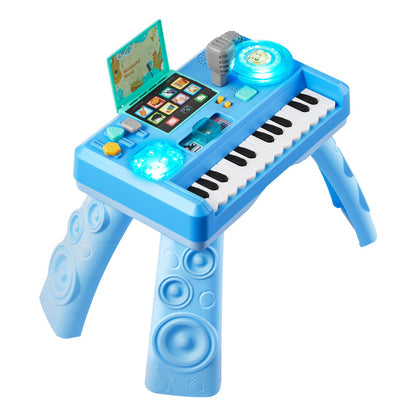 Baby DJ Playset for Toddlers 1-3, Educational Musical Table Toys with 133 Sound Sources, Recording and LED DJ Turntable, Baby Activity Table for Birthday, Gift for Kids Aged 6+ Months