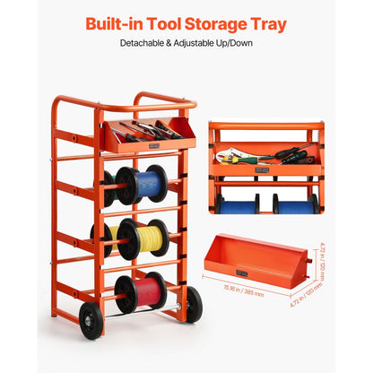 Wire Spool Rack 11 Rods Cable Caddy for Industrial Electrical Retail Use