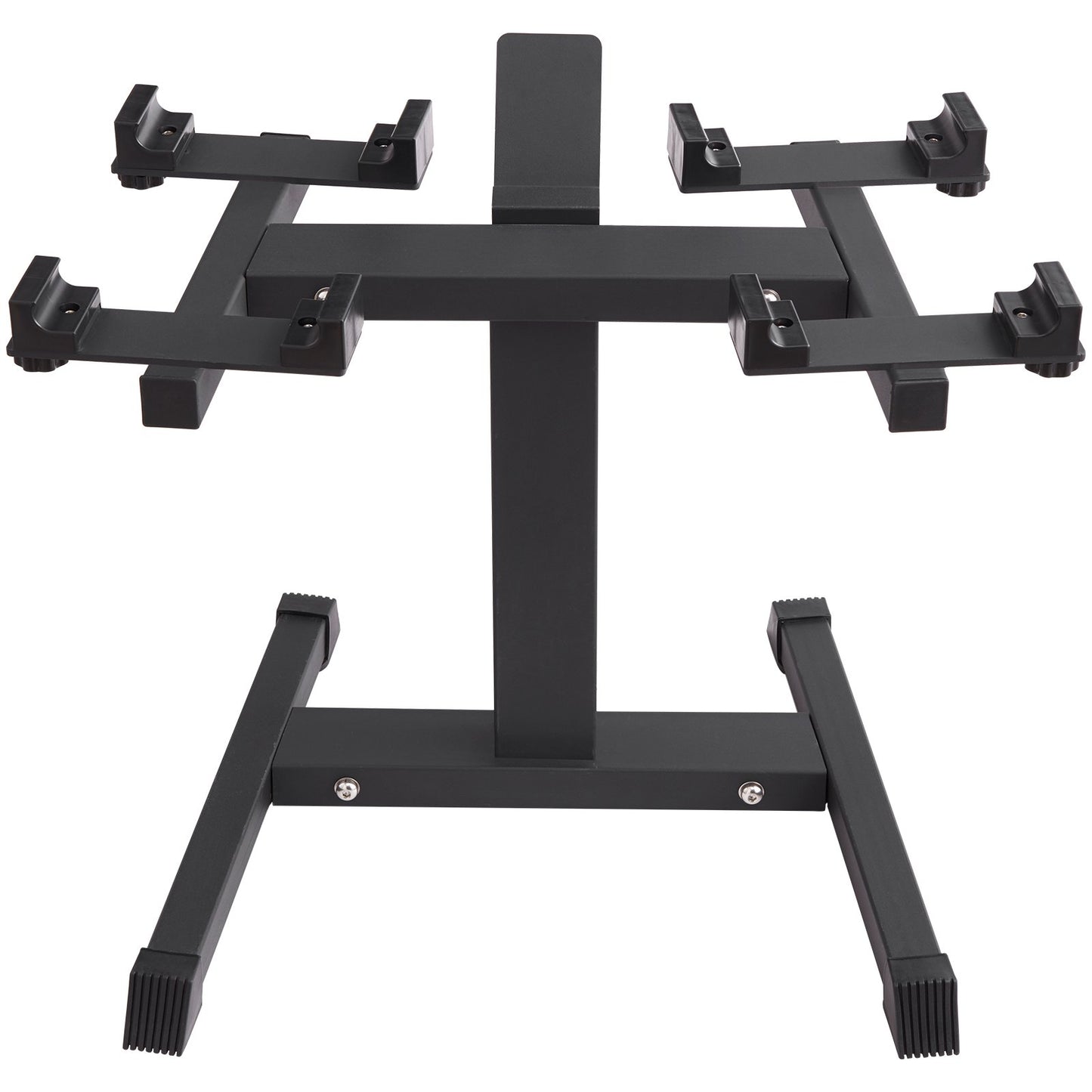VEVOR Adjustable Dumbbell Stand, Home Fitness Rack and Stand with Media Rack, Safe