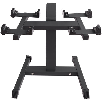 VEVOR Adjustable Dumbbell Stand, Home Fitness Rack and Stand with Media Rack, Safe