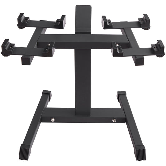 VEVOR Adjustable Dumbbell Stand, Home Fitness Rack and Stand with Media Rack, Safe