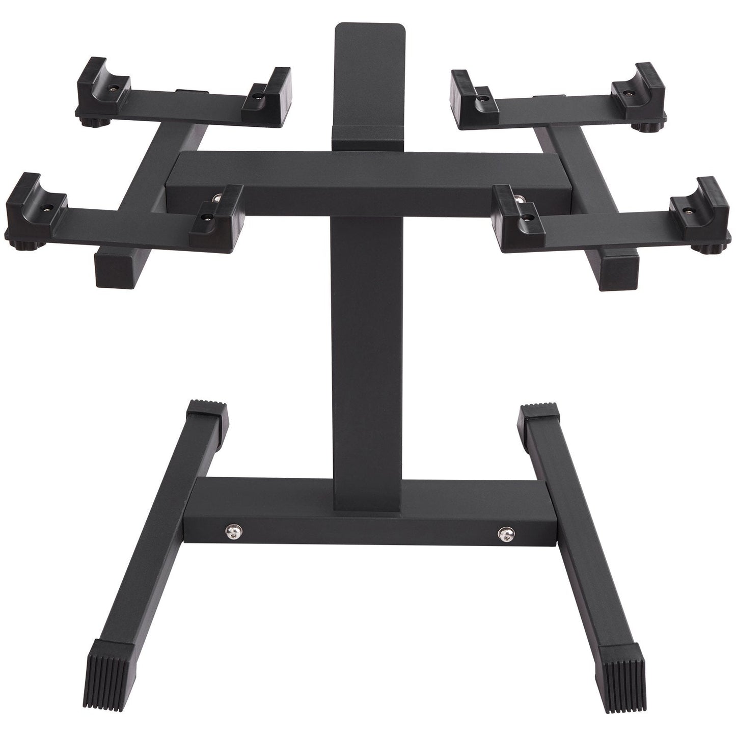Adjustable Dumbbell Stand with Media Rack, Home Gym Storage Solution, 136 kg Capacity