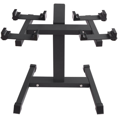 Adjustable Dumbbell Stand with Media Rack, Home Gym Storage Solution, 136 kg Capacity