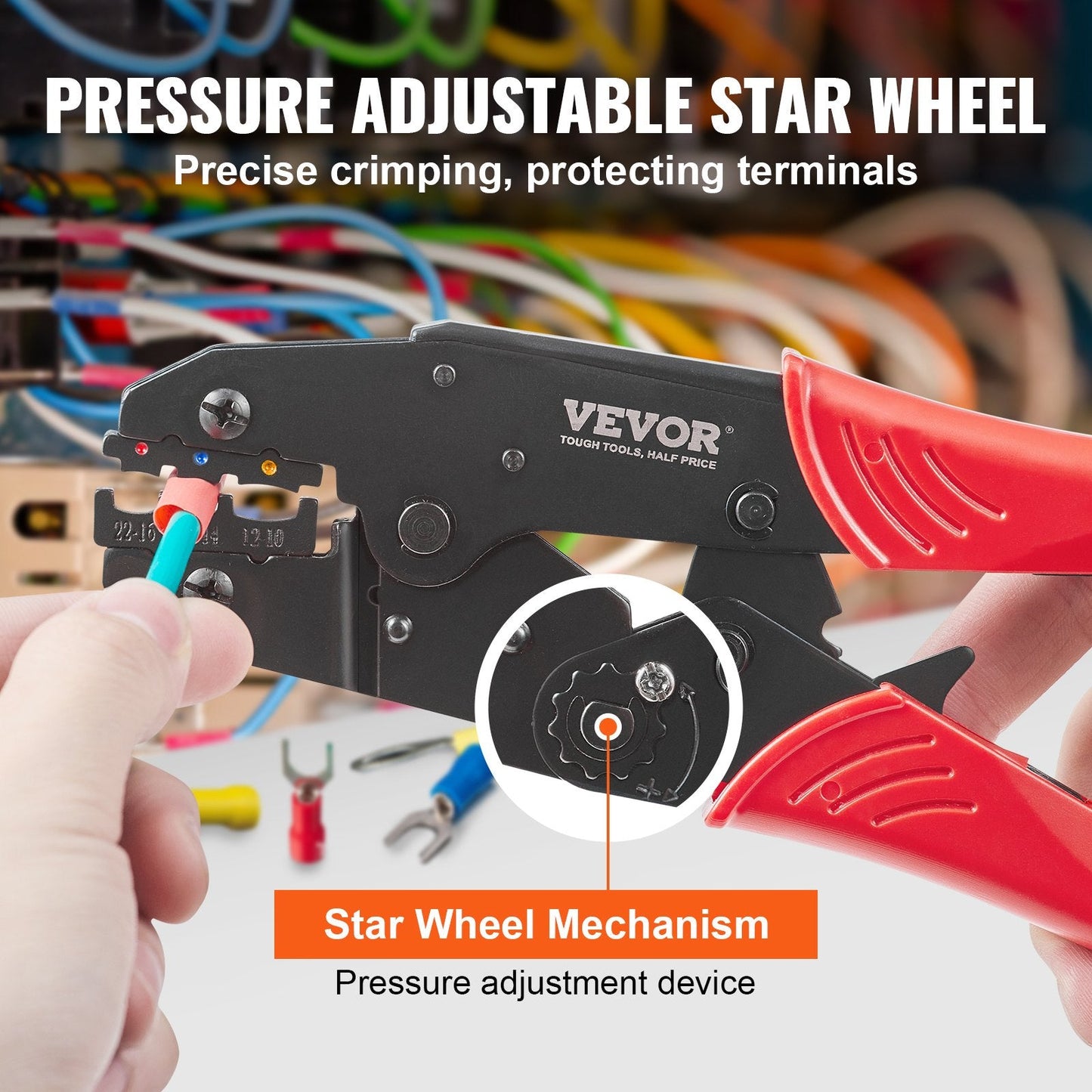 Ratcheting Wire Crimper Set with Stripper, Gloves & 210 Heat Shrink Tubes