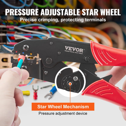 Ratcheting Wire Crimper Set with Stripper, Gloves & 210 Heat Shrink Tubes