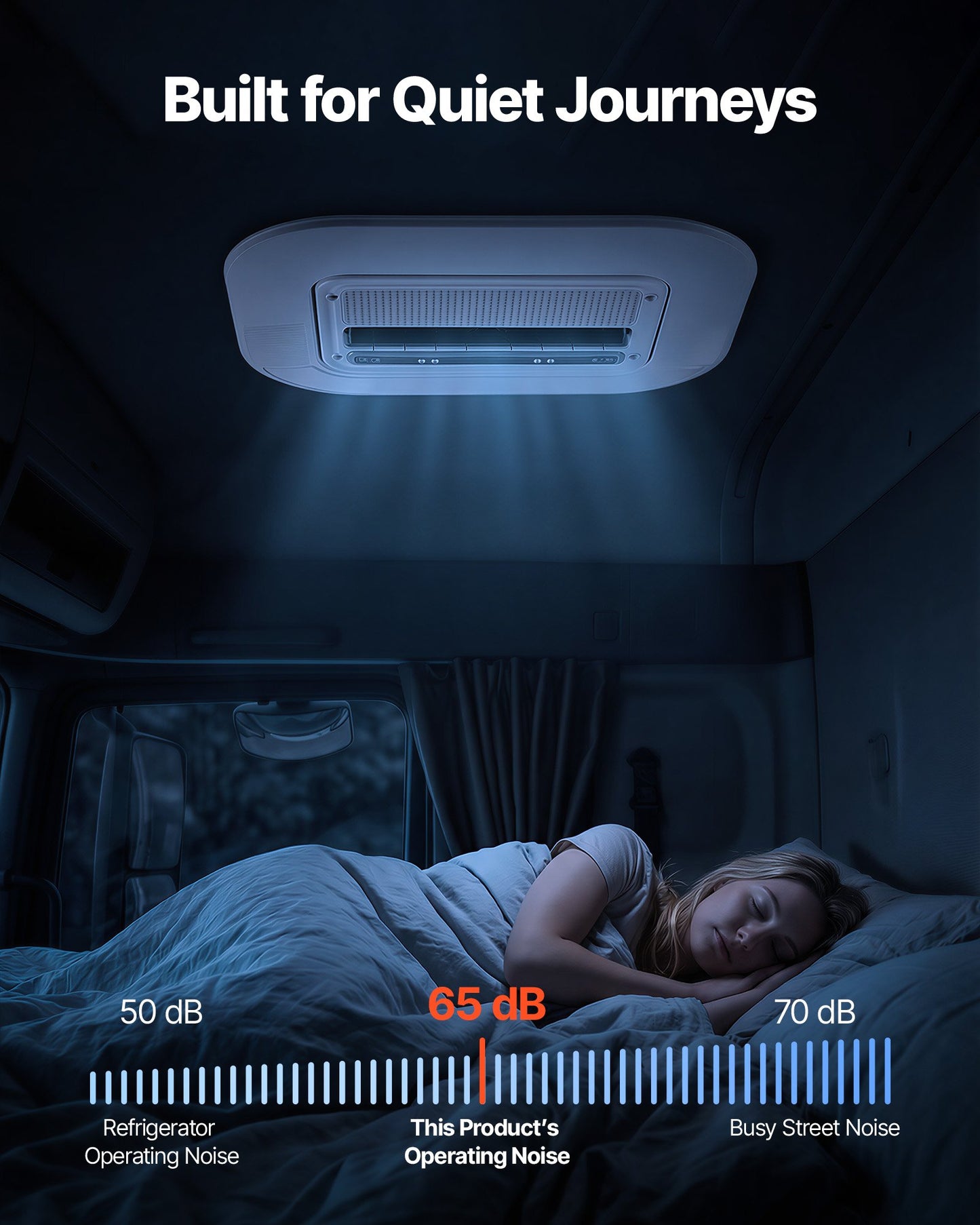 Truck Air Conditioner, 12V 10000 BTU RV Rooftop AC Unit, 350 m³/h Airflow Cab Air Conditioner with Copper Evaporator, Quiet A/C Unit Fast Cooling for Semi Truck Trailer Motorhome Tractor Caravan