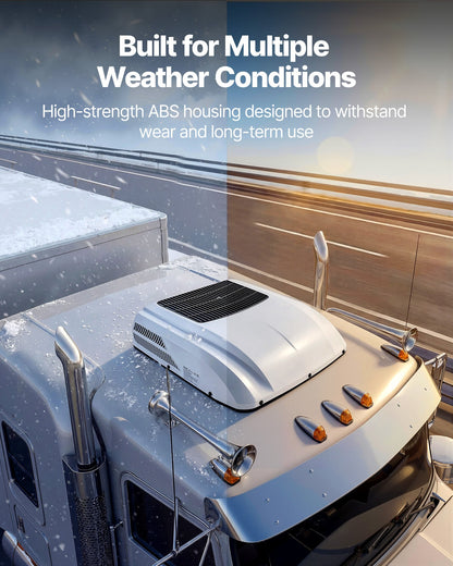 Truck Air Conditioner, 12V 10000 BTU RV Rooftop AC Unit, 350 m³/h Airflow Cab Air Conditioner with Copper Evaporator, Quiet A/C Unit Fast Cooling for Semi Truck Trailer Motorhome Tractor Caravan
