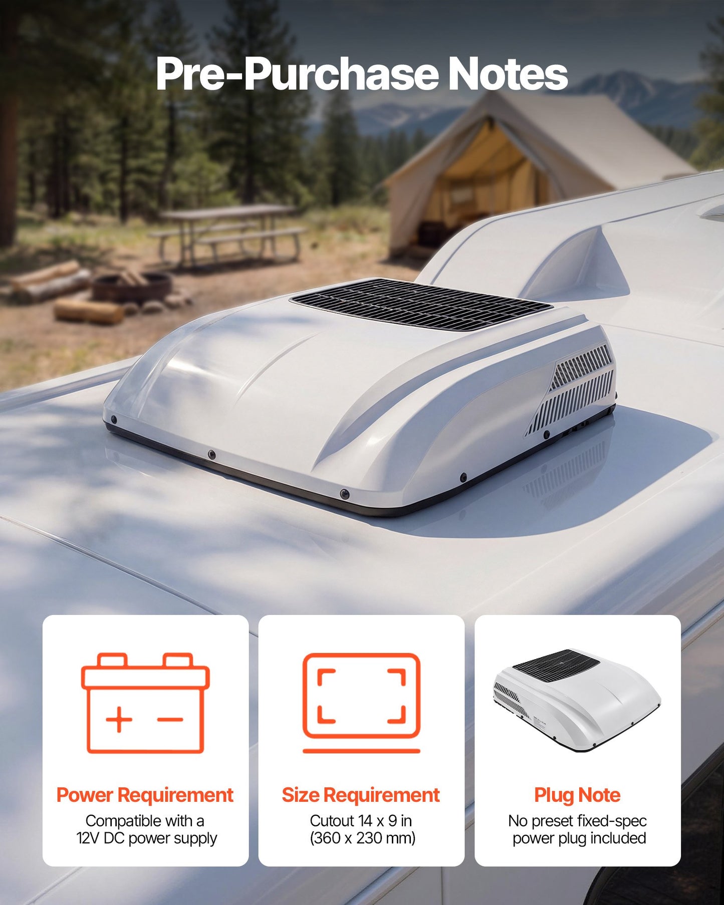 Truck Air Conditioner, 12V 10000 BTU RV Rooftop AC Unit, 350 m³/h Airflow Cab Air Conditioner with Copper Evaporator, Quiet A/C Unit Fast Cooling for Semi Truck Trailer Motorhome Tractor Caravan