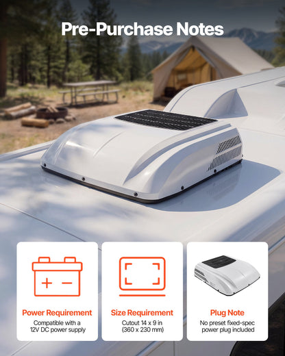 Truck Air Conditioner, 12V 10000 BTU RV Rooftop AC Unit, 350 m³/h Airflow Cab Air Conditioner with Copper Evaporator, Quiet A/C Unit Fast Cooling for Semi Truck Trailer Motorhome Tractor Caravan