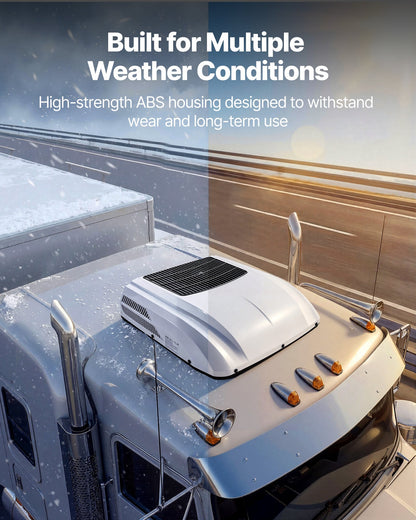 Truck Air Conditioner, 12V 10000 BTU RV Rooftop AC Unit, 350 m³/h Airflow, Cooling & Heating 2 in 1 Function Cab Air Conditioner, Quiet A/C Unit for Semi Truck Trailer Motorhome Tractor Caravan