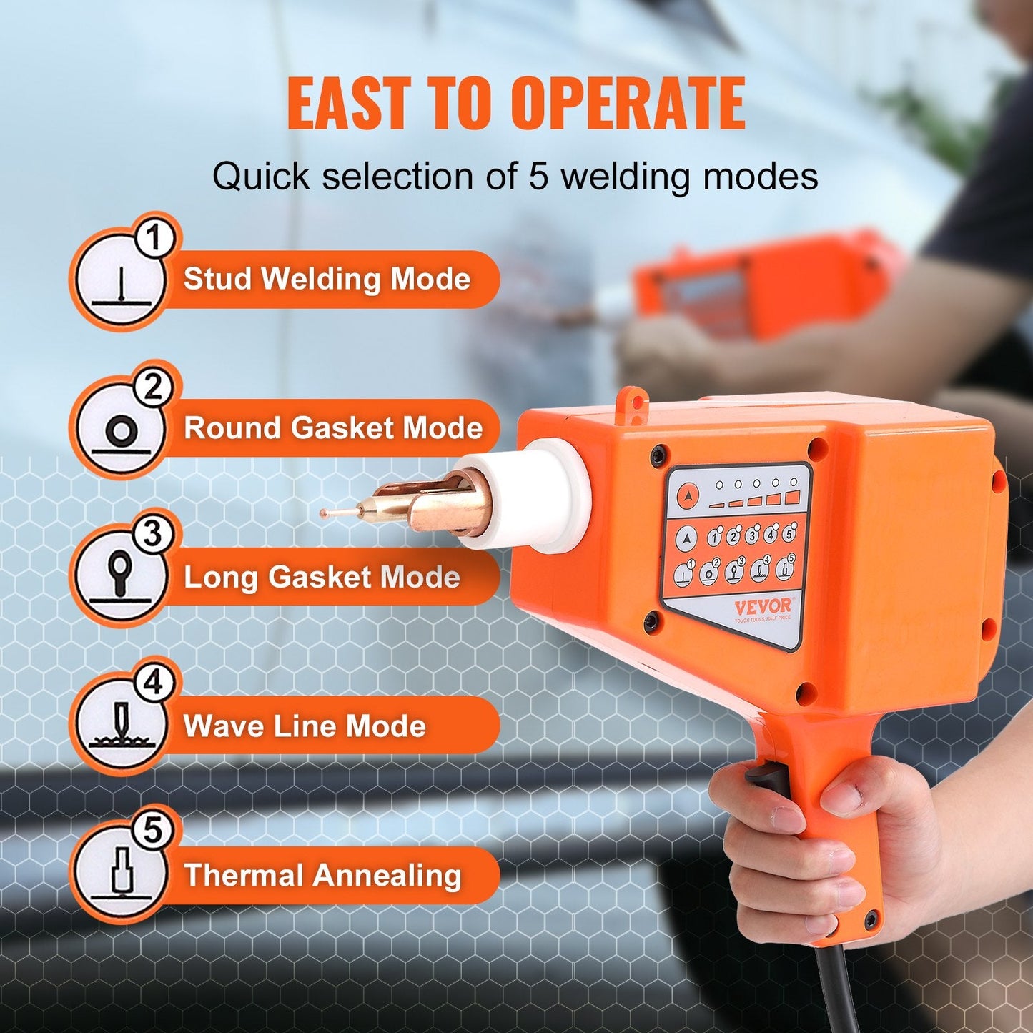 800W Dent Repair Welder Kit with 5 Modes & Overheat Protection, 9.2 kg Portable