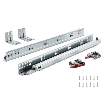 6 Pairs 0.53m Soft-Close Drawer Rails with Lock, 45kg Load Capacity
