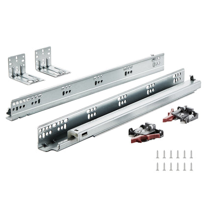 6 Pairs of 0.46m Drawer Rails, Heavy Duty Soft-Close Steel Glides with Lock