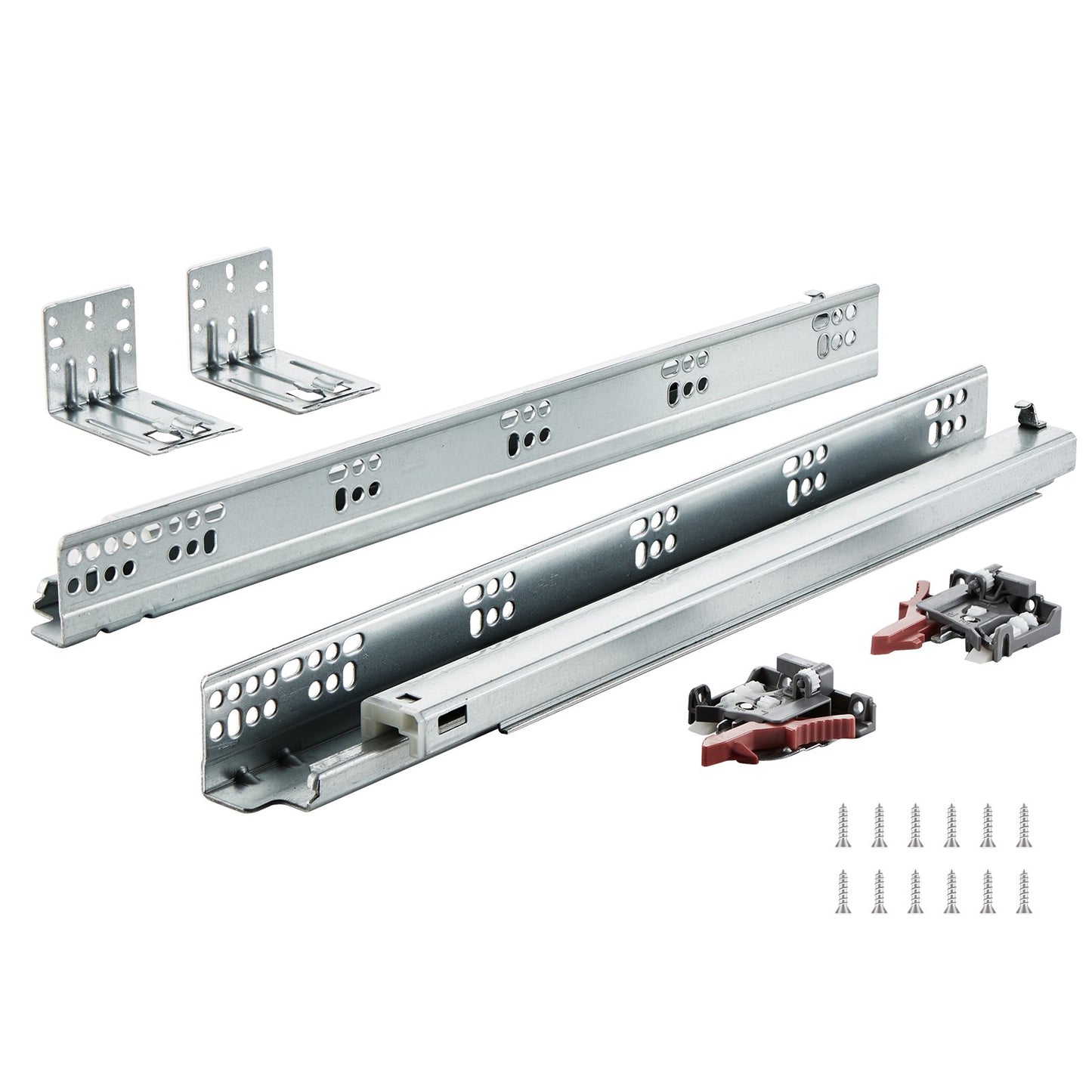 VEVOR 6 Pairs of 457.2mm Drawer Bottom Side Mount Rails, Heavy Duty Full Ball Bearing