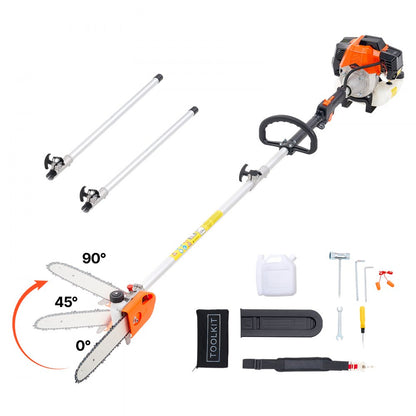 Gas Pole Saw Tree Trimmer Rotatable Head 43CC 2-Stroke 25.4 cm Cutting Bar