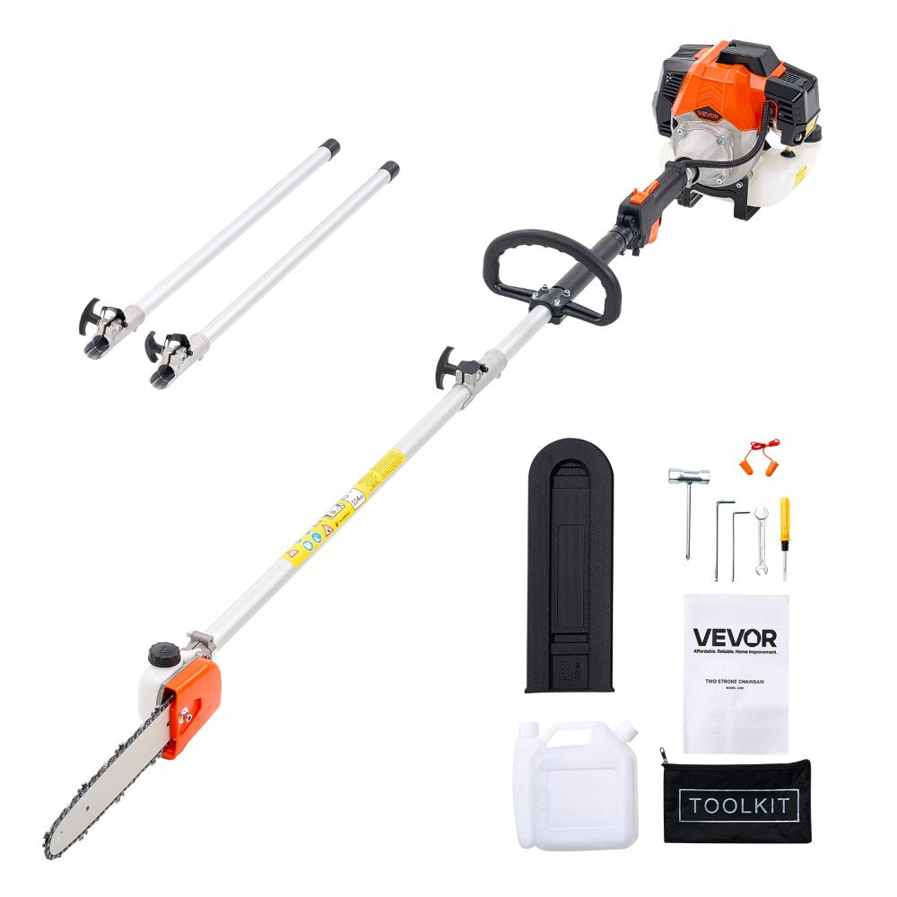 Gas Pole Saw 43CC 2-Stroke Cordless Tree Trimmer 25.4 cm Cutting Bar