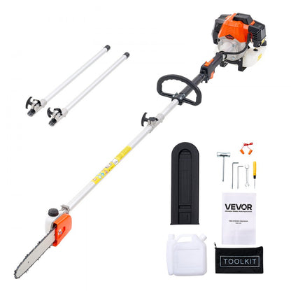 Gas Pole Saw 43CC 2-Stroke Cordless Tree Trimmer 25.4 cm Cutting Bar