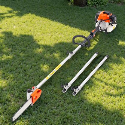 Gas Pole Saw Rotatable Head 43CC 2-Stroke Tree Trimmer 30.48cm Cutting Bar