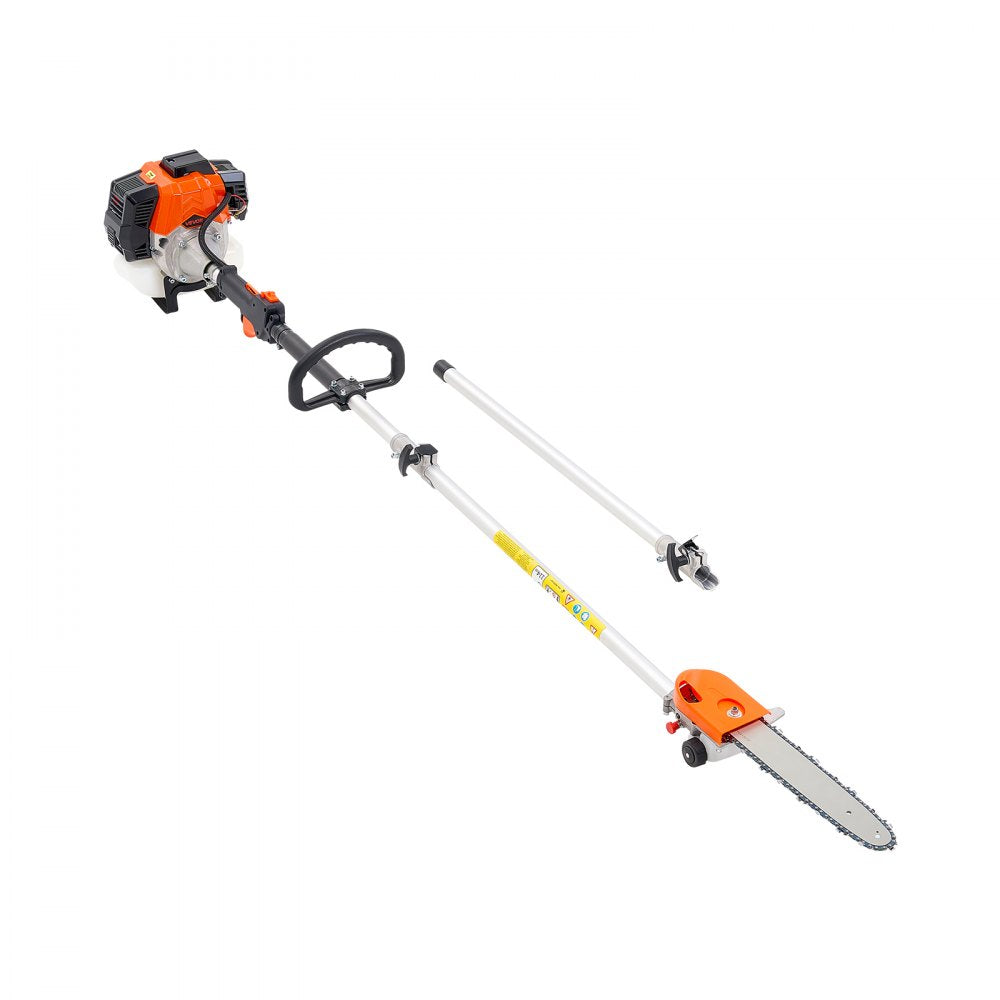 Gas Pole Saw Rotatable Head 43CC 2-Stroke Tree Trimmer 30.48cm Cutting Bar